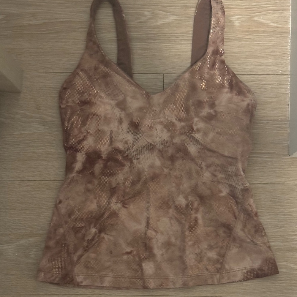 Metallic Brown Tie-Dye Women's Top